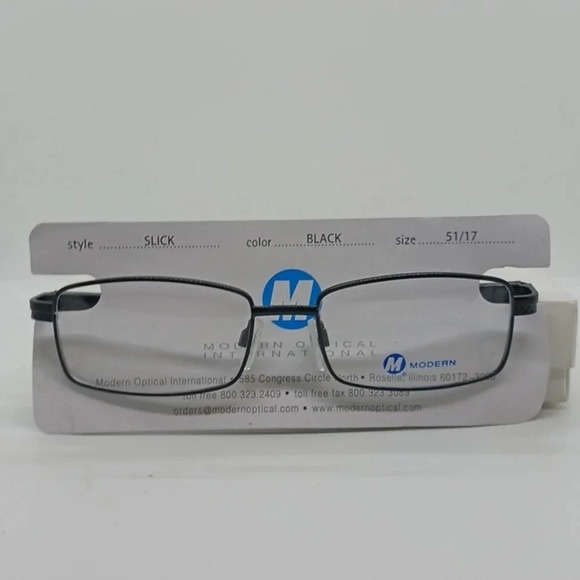 NWT MEN'S MODERN OPTICAL EYEGLASS FRAMES SLICK BLACK - Picture 1 of 3
